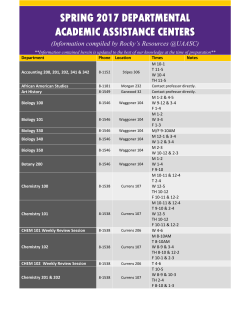 List of Department Academic Assistance Centers Spring 2017