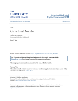 Game Brush Number - DigitalCommons@URI
