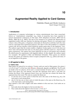 Augmented Reality Applied to Card Games