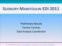 EDI 2011 Results Sudbury