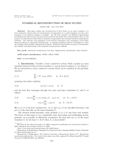 NUMERICAL RECONSTRUCTION OF HEAT FLUXES 1