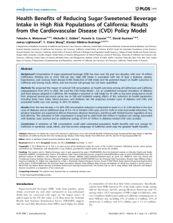 Health Benefits of Reducing Sugar-Sweetened Beverage Intake in