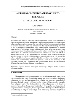 assessing cognitive approaches to religion: a theological account