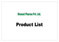 BIONEXT PHARMA PRODUCT LIST