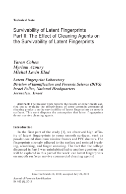 Survivability of Latent Fingerprints Part II: The Effect of Cleaning