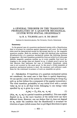 a general theorem on the transition probabilities of`a quantum