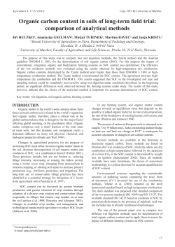 Organic carbon content in soils of long