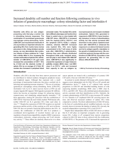 Increased dendritic cell number and function following continuous in