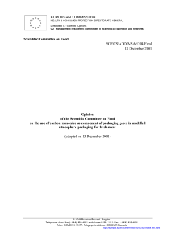 Opinion of the Scientific Committee on Food on the use of carbon