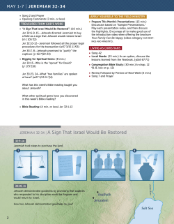 JEREMIAH 32-34 A Sign That Israel Would Be Restored