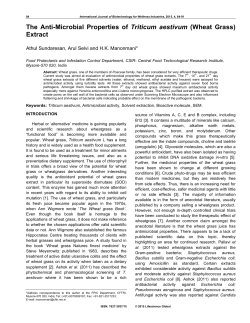 The Anti-Microbial Properties of Triticum aestivum (Wheat Grass