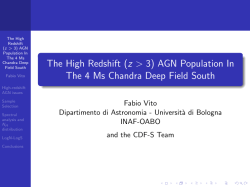 The High Redshift (z>3) AGN Population In The 4 Ms - INAF-OABO