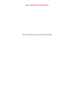 The Social Problem of Animal Neglect and Cruelty