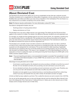 About Deviated Cost - Customer Support Center