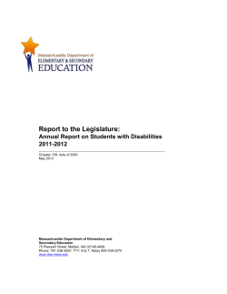 Annual report on Students with Disabilities 2011-2012