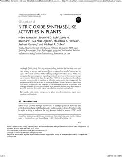 Annual Plant Reviews : Nitrogen Metabolism in Plants in the Post