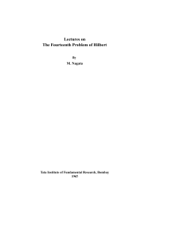 Lectures on The Fourteenth Problem of Hilbert