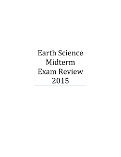 Earth Science Midterm Exam Review 2015