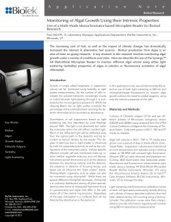 Monitoring of Algal Growth Using their Intrinsic Properties