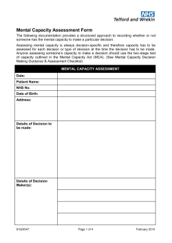 Mental Capacity Assessment Form