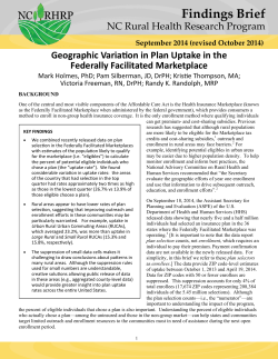 Geographic Variation in Plan Uptake in the Federally