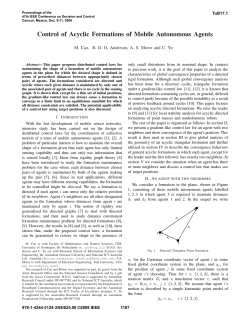 Control of Acyclic Formations of Mobile Autonomous Agents