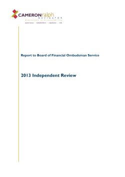 2013 Independent Review - Financial Ombudsman Service