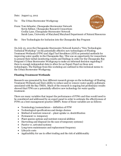 Date: August 14, 2012 To: The Urban Stormwater Workgroup From