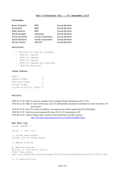 SCA-J Conference Call Minutes &ndash; 10th May 2010