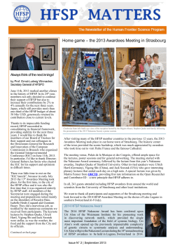 Home game &ndash; the 2013 Awardees Meeting in Strasbourg