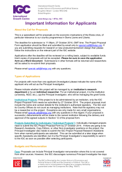 Important Information for Applicants