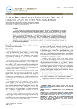 Antibiotic Resistance of Aerobic Bacteria Isolated from Uteri of