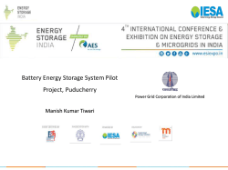 Battery Energy Storage System Pilot Project, Puducherry