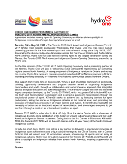 HYDRO ONE NAMED PRESENTING PARTNER OF TORONTO