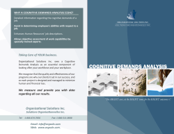 cognitive demands analysis - Organizational Solutions Inc.