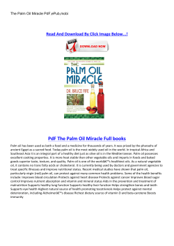 PdF The Palm Oil Miracle Full books