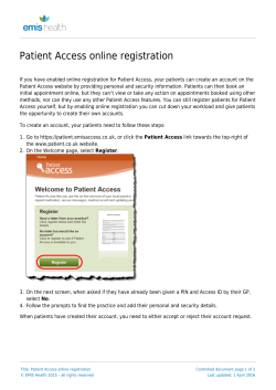 Patient Access online registration