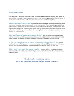 Pressure Washers Thank you for conserving water, one of our most