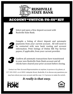 ACCOUNT “SWITCH-TO-US” KIT It really is that easy.