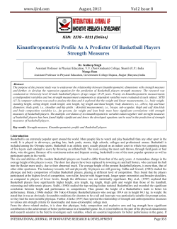 Kinanthropometric Profile As A Predictor Of Basketball Players