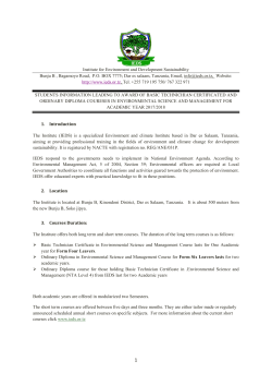 Institute for Environment and Development Sustainability Bunju B