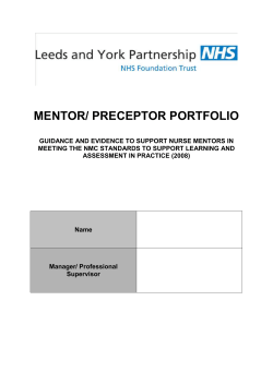 Mentor/preceptor portfolio