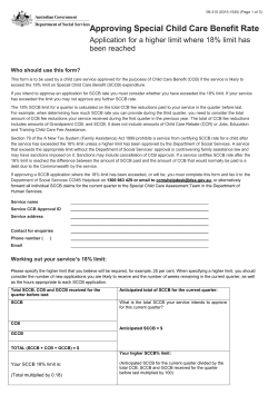 Approving Special Child Care Benefit Rate