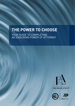 The Power To Choose - Public Trustee and Guardian