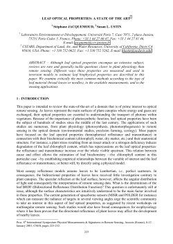 Leaf optical properties - Photon Systems Instruments