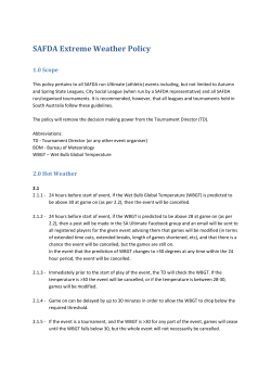 This policy pertains to all SAFDA run Ultimate (athletic) events