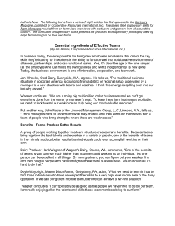 Essential Ingredients of Effective Teams