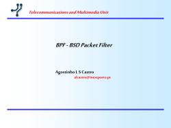 BSD Packet Filter Agostinho LS Castro