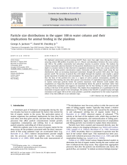 Particle size distributions in the upper 100m water column and their