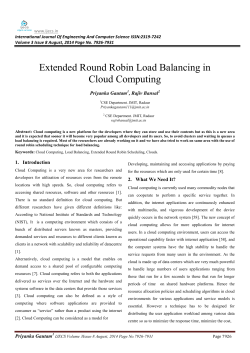 Extended Round Robin Load Balancing in Cloud Computing